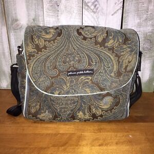 Petunia Pickle Bottom Diaper Bag Tapestry Brown Green Paisley Back Pack Shoulder